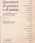 Questioni di poetica e di poesiatesti del dibattito teorico  da G. Vico a T.S. Eliot